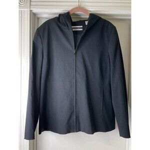Amanda Smith Stretch Pinstripe Blazer Full Zip Up With a Hood Size 14